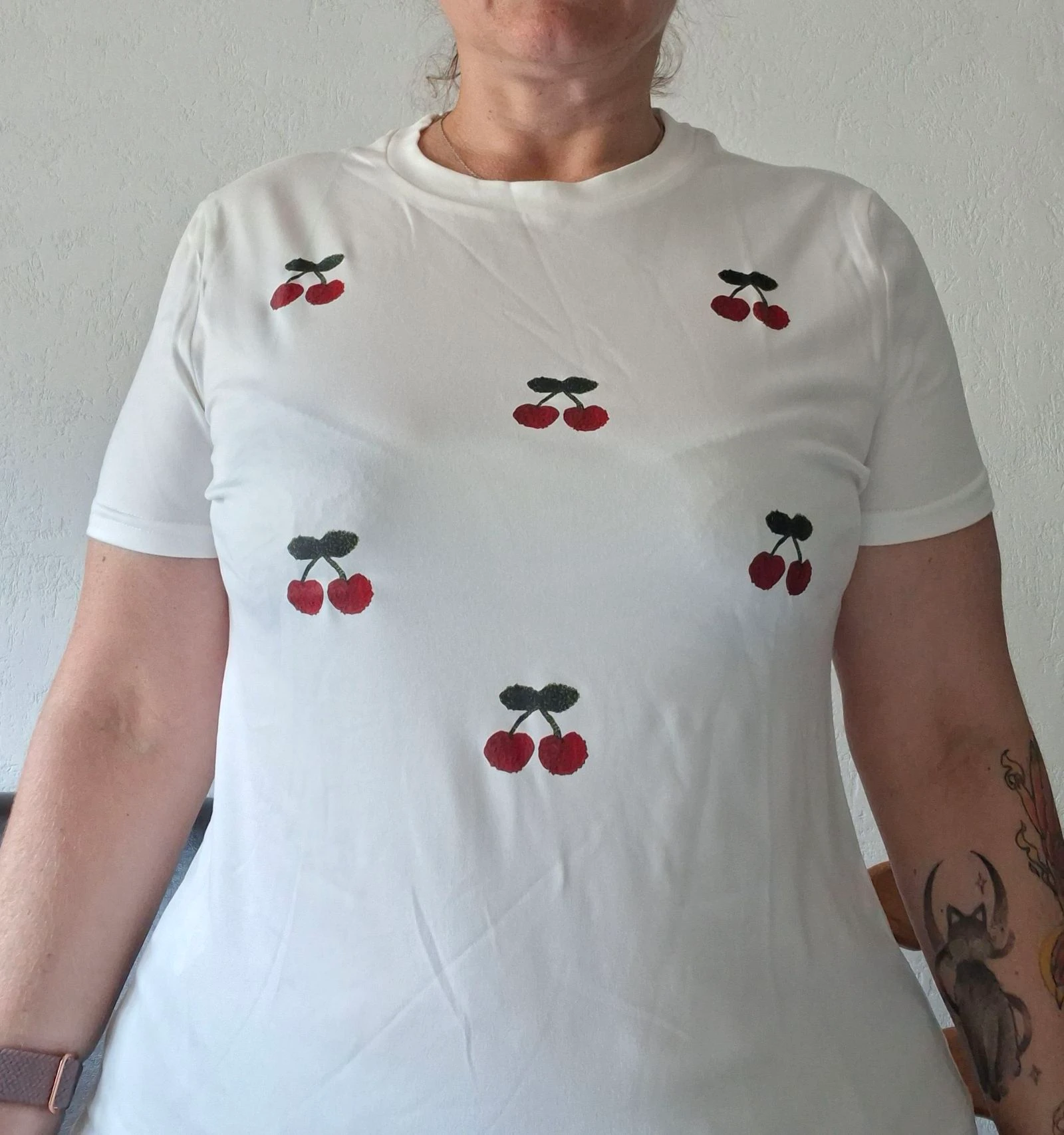Short-sleeved cherry print T-shirt - Size L – photo 5